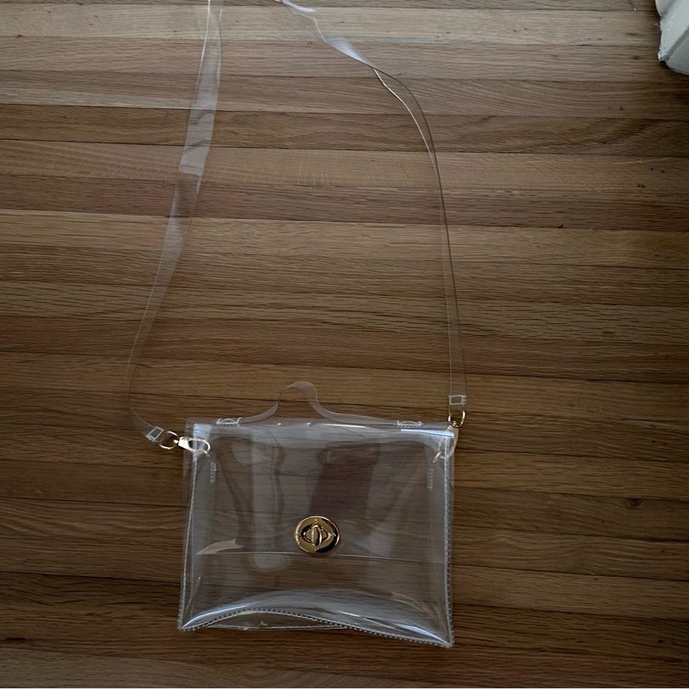 Clear Bag with Turn Lock Closure Women's Cross Body Handbags Stadium Approved